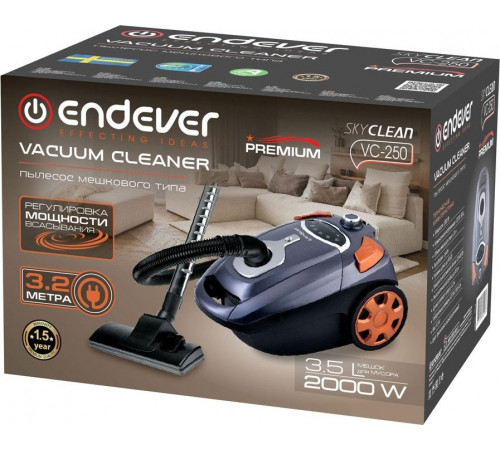 Пылесос Endever SkyClean VC-250 (серый/фиолетовый)