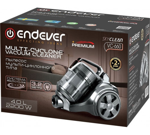 Пылесос Endever SkyClean VC-660 (серый/мокко)