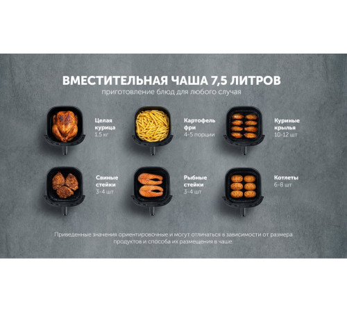 Аэрогриль Polaris PAF 8003W Wi-Fi IQ Home (черный)
