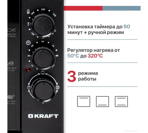 Мини-печь Kraft KF-MO3800BL (черный)