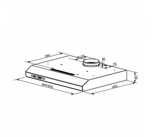 Вытяжка HOMSair Horizontal 60 (черный)