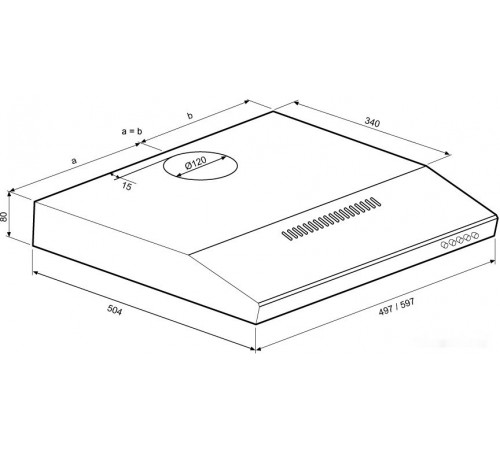 Вытяжка Krona Jessica slim 600 push button (черный)
