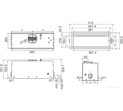 Вытяжка Elica Lane Sensor BL MAT/A/52 PRF0188472