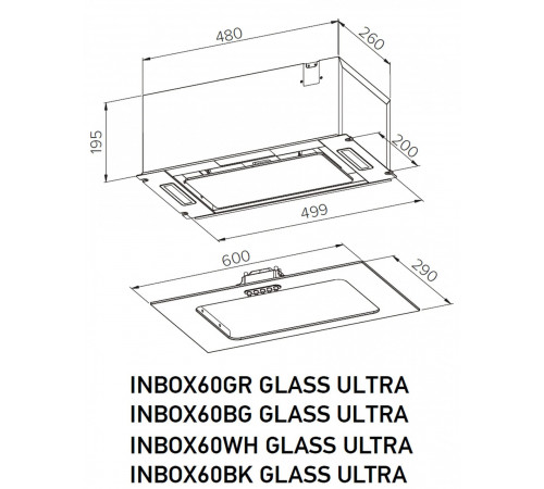 Вытяжка Meferi INBOX60BK Matt Glass Ultra