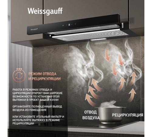 Вытяжка Weissgauff TEL 600 TC BL