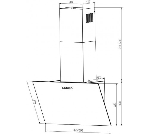 Вытяжка Weissgauff Sigma 60 PB BL (черный)
