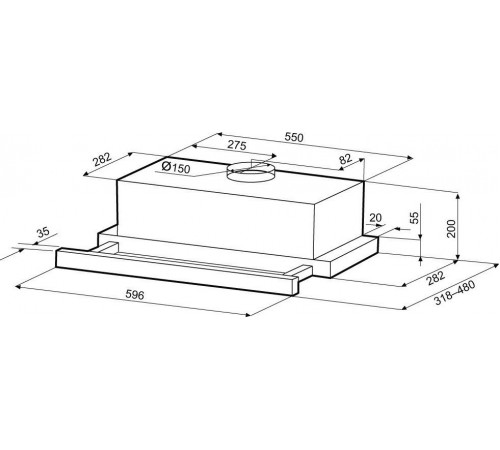 Вытяжка Krona Kamilla T Sensor 600 КА-00008306 (черный)