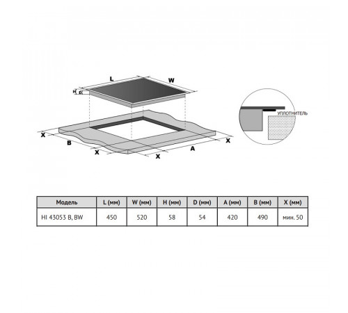 Варочная панель Korting HI 43053 BW