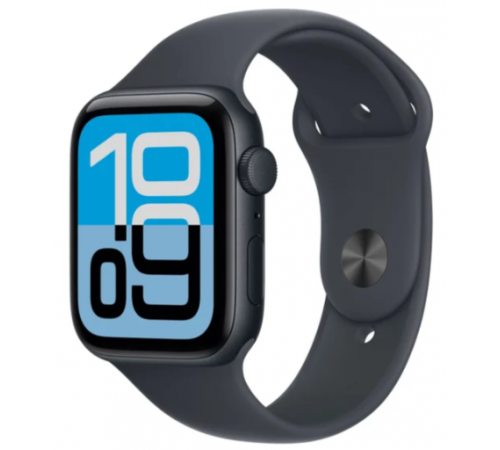 Умные часы Apple Watch SE 3 44 мм (алюминиевый корпус, полуночный/полуночный, спортивный силиконовый ремешок S/M)