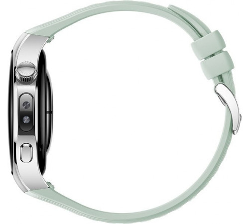 Умные часы Huawei Watch 5 42 мм (серебристый, с зеленым силиконовым ремешком, международная версия)