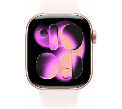 Умные часы Apple Watch Series 11 46 мм (алюминиевый корпус, розовое золото/легкие румяна, спортивный силиконовый ремешок M/L)