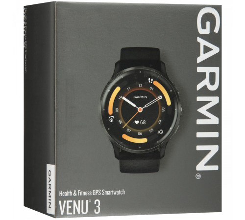 Умные часы Garmin Venu 3 (черный, с силиконовым ремешком)