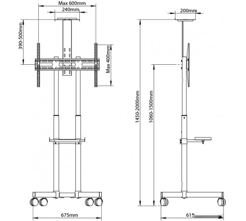 Кронштейн Arm Media PT-Stand-8 (черный)