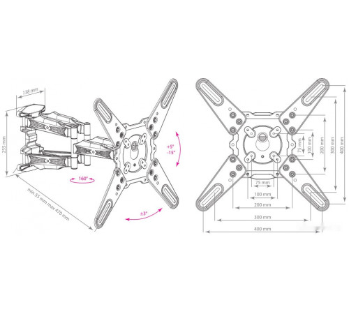 Кронштейн Kromax ATLANTIS-45 (белый)