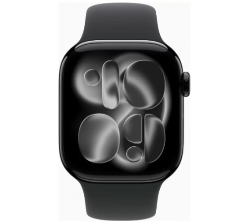 Умные часы Apple Watch Series 11 42 мм (алюминиевый корпус, черный/черный, спортивный силиконовый ремешок S/M)
