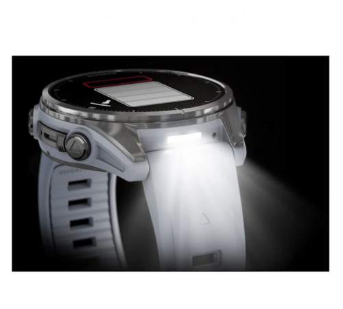 Умные часы Garmin Fenix 8 43мм (серебристый, белый ремешок)