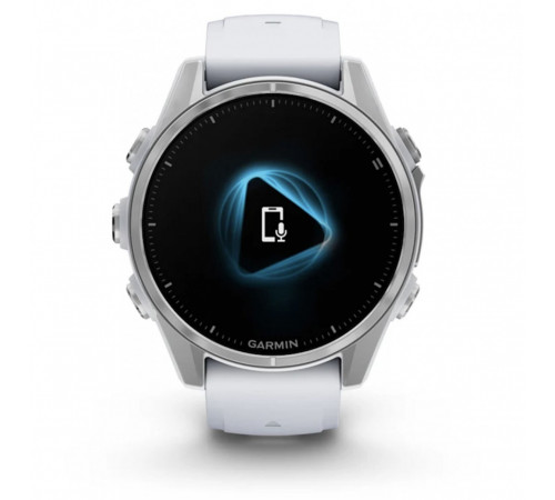 Умные часы Garmin Fenix 8 43мм (серебристый, белый ремешок)