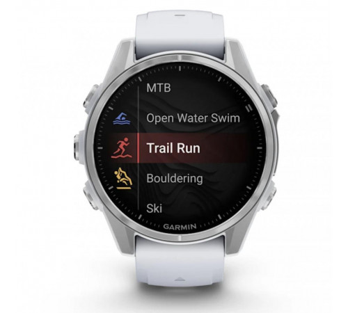 Умные часы Garmin Fenix 8 43мм (серебристый, белый ремешок)