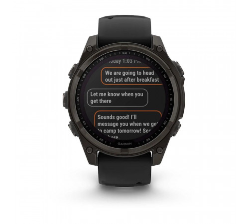 Умные часы Garmin Fenix 8 47мм (серый, черный силиконовый ремешок)