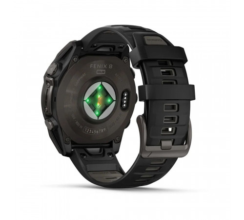 Умные часы Garmin Fenix 8 47мм (серый, черный силиконовый ремешок)