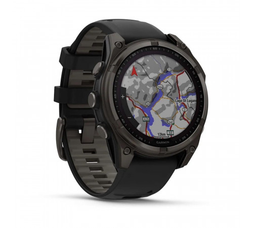 Умные часы Garmin Fenix 8 47мм (серый, черный силиконовый ремешок)