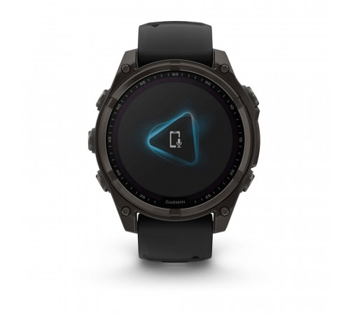 Умные часы Garmin Fenix 8 47мм (серый, черный силиконовый ремешок)