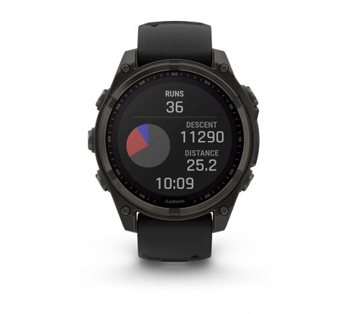 Умные часы Garmin Fenix 8 47мм (серый, черный силиконовый ремешок)