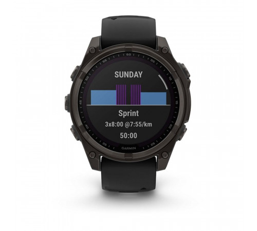 Умные часы Garmin Fenix 8 47мм (серый, черный силиконовый ремешок)