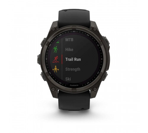 Умные часы Garmin Fenix 8 47мм (серый, черный силиконовый ремешок)