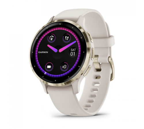 Умные часы Garmin Venu 3S (слоновая кость, с силиконовым ремешком)
