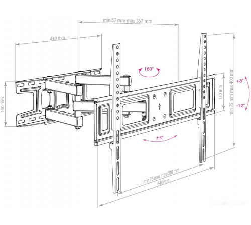 Кронштейн Arm Media LCD-418 (черный)