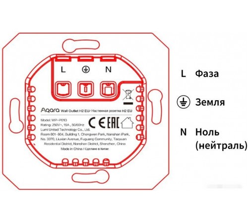 Умная розетка Aqara Aqara Wall Outlet H2 WP-P01D