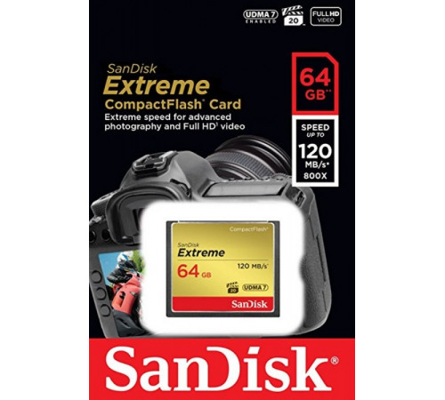 Карта памяти SanDisk Extreme CF 64Gb