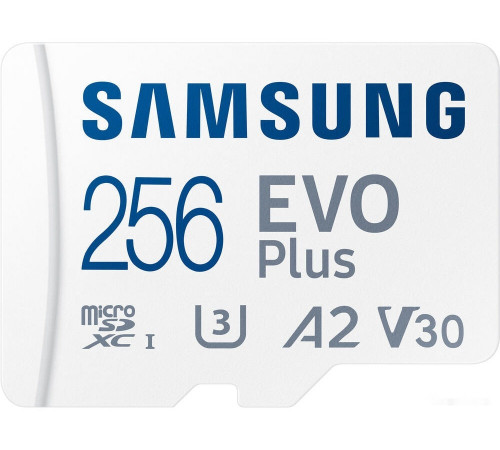 Карта памяти Samsung EVO Plus 2021 microSDXC 256GB (с адаптером)