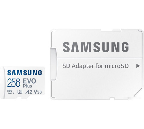 Карта памяти Samsung EVO Plus 2021 microSDXC 256GB (с адаптером)