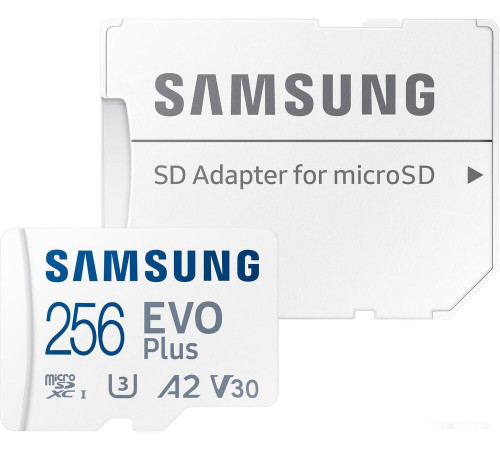 Карта памяти Samsung EVO Plus 2021 microSDXC 256GB (с адаптером)