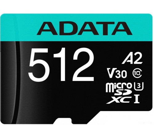 Карта памяти A-Data Premier Pro AUSDX512GUI3V30SA2-RA1 microSDXC 512GB (с адаптером)