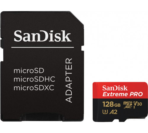 Карта памяти SanDisk Extreme PRO microSDXC SDSQXCD-128G-GN6MA 128GB (с адаптером)