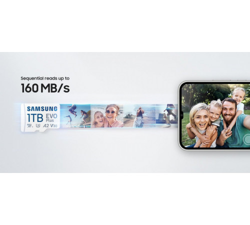 Карта памяти Samsung EVO Plus 2024 microSDXC 64GB (с адаптером)