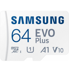 Карта памяти Samsung EVO Plus 2024 microSDXC 64GB (с адаптером)