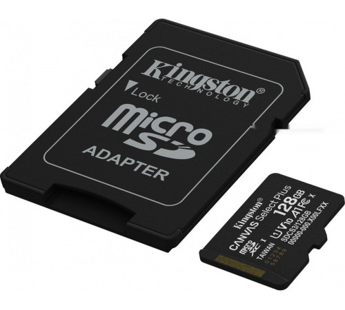 Карта памяти Kingston Canvas Select Plus microSDXC 128GB SDCS3/128GB (с адаптером)