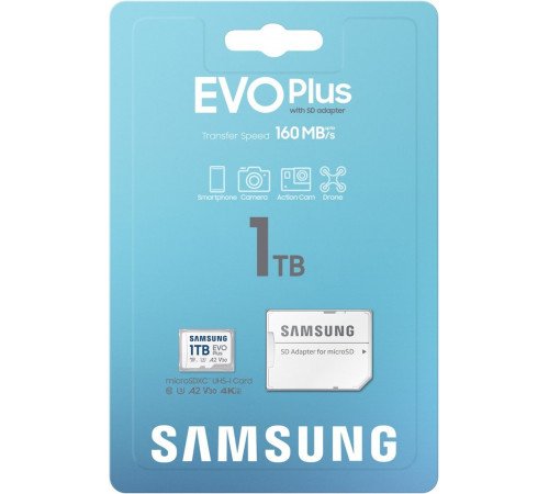 Карта памяти Samsung EVO Plus 2024 microSDXC 1TB (с адаптером)