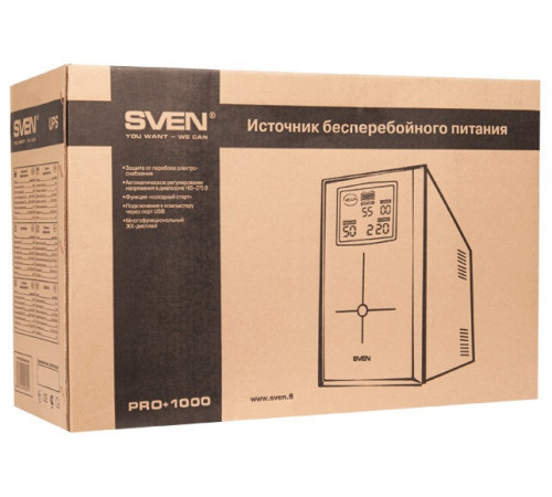 Источник бесперебойного питания Sven Pro 1000 USB