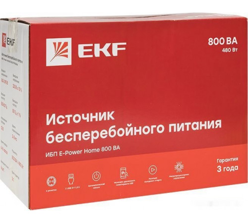 Источник бесперебойного питания EKF E-Power Home 800 ВА Proxima SSW-800