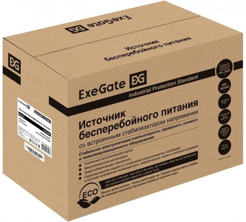 Источник бесперебойного питания Exegate SpecialPro Smart LLB-2000.LCD.AVR.2SH.RJ.USB EX292632RUS