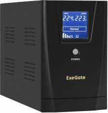 Источник бесперебойного питания Exegate SpecialPro Smart LLB-2000.LCD.AVR.2SH.RJ.USB EX292632RUS
