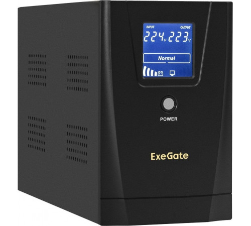Источник бесперебойного питания Exegate SpecialPro Smart LLB-2000.LCD.AVR.2SH.RJ.USB EX292632RUS