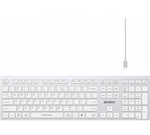 Клавиатура A4Tech Fstyler FBX50C (серебристый/белый)