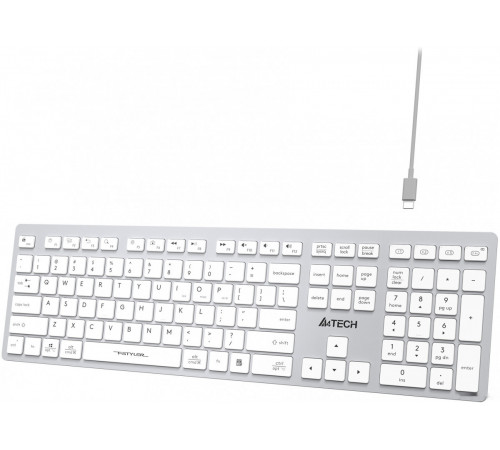Клавиатура A4Tech Fstyler FBX50C (серебристый/белый)