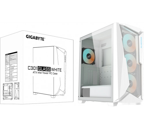 Корпус Gigabyte C301 Glass (белый)